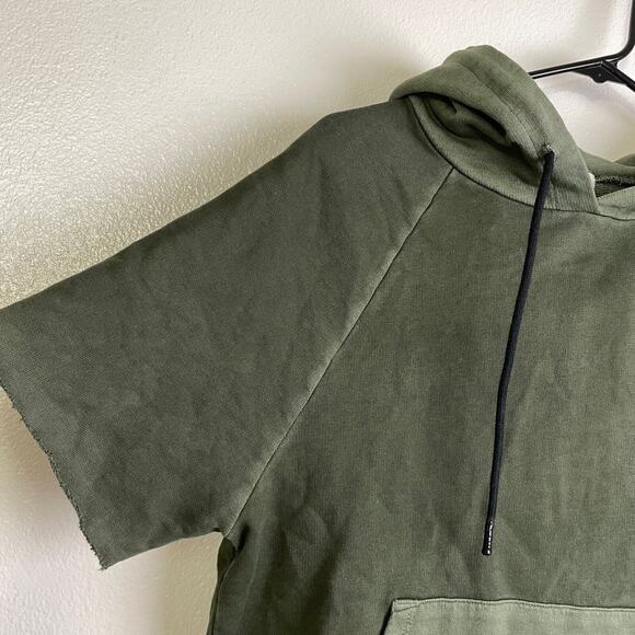Cotton Citizen Hoodie Sweatshirt Small Green Pullover French Terry Short Sleeve - Picture 4 of 9
